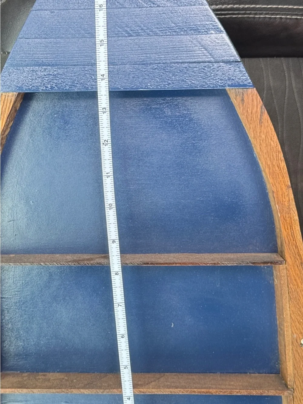 Blue Wooden Boat Shelf Wall Decor or Tabletop - 19”